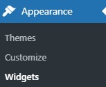 Widget menu on WordPress